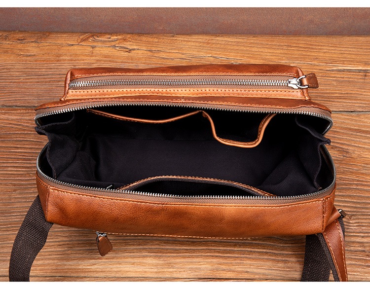 ゆっくり時間復古の純手拭の色の真皮斜めショルダーバッグ頭層植なめし革革の男性のバッグカジュアルな肩のバッグ潮のバッグ ゆっくり時間復古の純手拭の色の真皮斜めショルダーバッグ頭層植なめし革革の男性のバッグカジュアルな肩のバッグ潮のバッグ