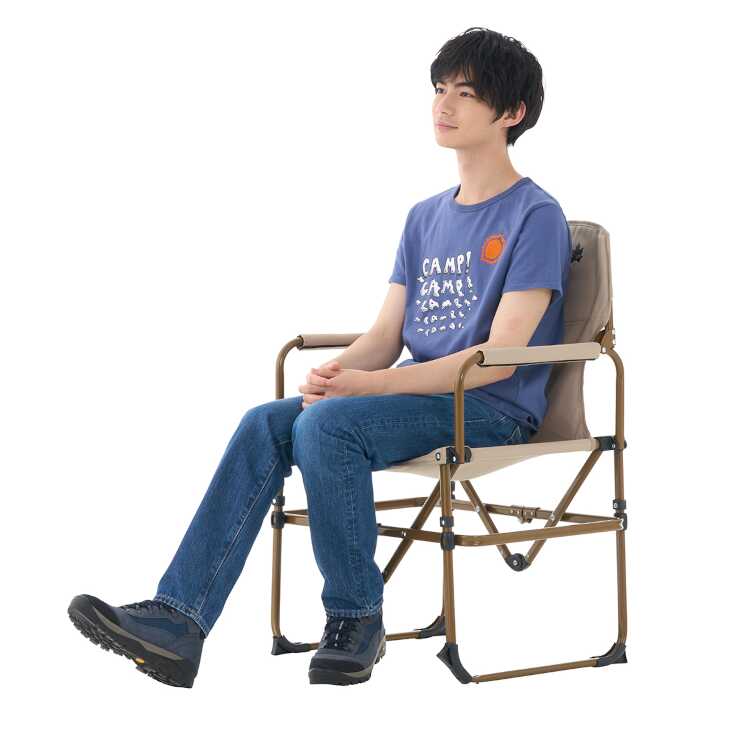 Tradcanvas ポータブルワイドディレクターチェア 高さ94×幅64×奥行52cm #73301100