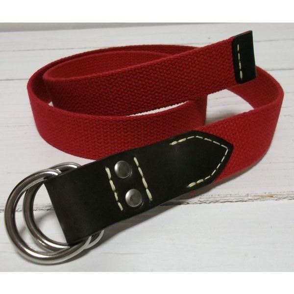 ビルズカーキ 布ベルト 本革製レザー Dリング 赤 レッドBILLS KHAKIS BK4-001 ビルズカーキ 布ベルト 本革製レザー Dリング 赤 レッドBILLS KHAKIS BK4-001