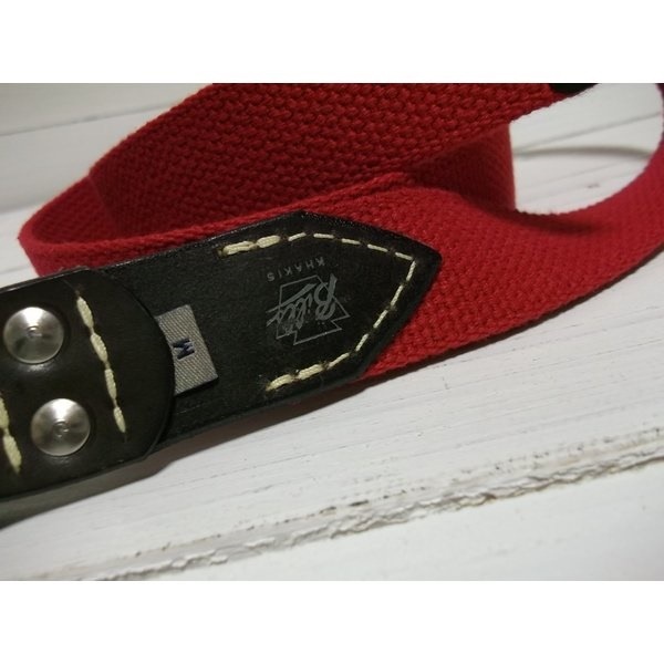 ビルズカーキ 布ベルト 本革製レザー Dリング 赤 レッドBILLS KHAKIS BK4-001 ビルズカーキ 布ベルト 本革製レザー Dリング 赤 レッドBILLS KHAKIS BK4-001