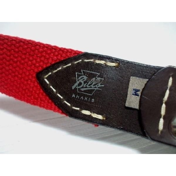ビルズカーキ 布ベルト 本革製レザー Dリング 赤 レッドBILLS KHAKIS BK4-001 ビルズカーキ 布ベルト 本革製レザー Dリング 赤 レッドBILLS KHAKIS BK4-001