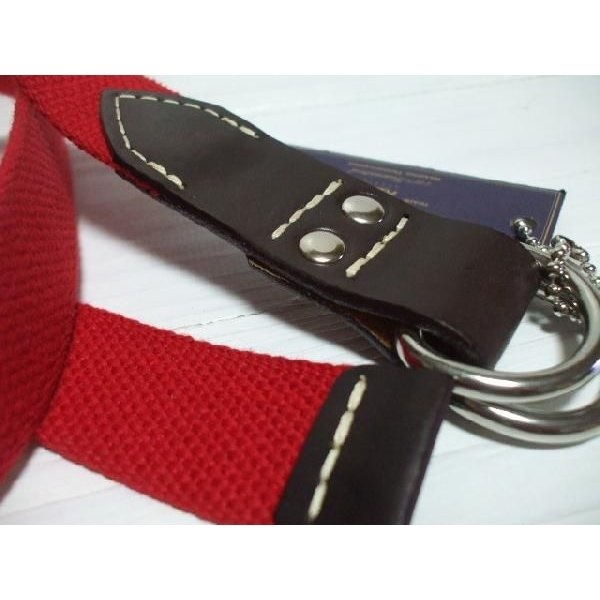 ビルズカーキ 布ベルト 本革製レザー Dリング 赤 レッドBILLS KHAKIS BK4-001 ビルズカーキ 布ベルト 本革製レザー Dリング 赤 レッドBILLS KHAKIS BK4-001