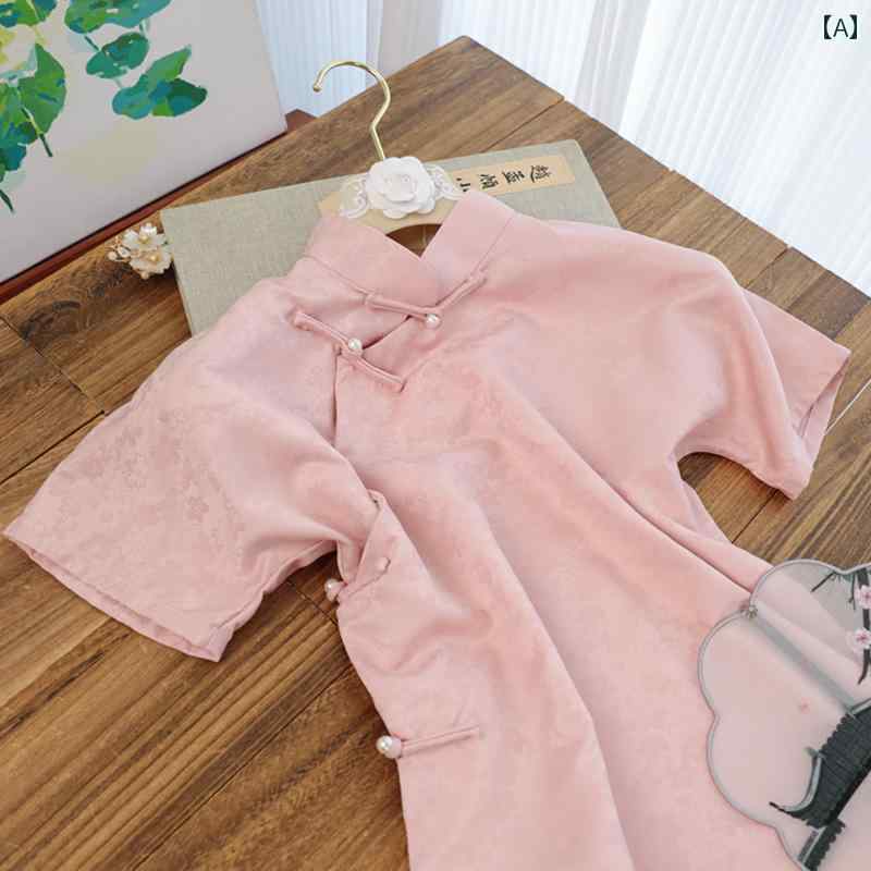 チャイナドレス レディース ワンピース レトロ ジャカード レトロ フル フロント 夏 日常着 ピンク チャイナドレス レディース ワンピース レトロ ジャカード レトロ フル フロント 夏 日常着 ピンク