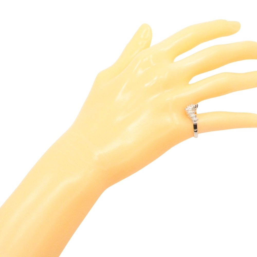 V字 7Pダイヤ リング・指輪 Pt900プラチナ ダイヤモンド 12号 0.56 約5.6g レディース 中古品 Aランク