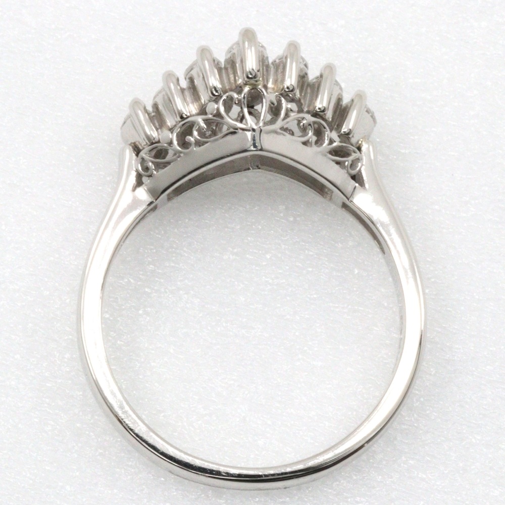 V字 7Pダイヤ リング・指輪 Pt900プラチナ ダイヤモンド 12号 0.56 約5.6g レディース 中古品 Aランク