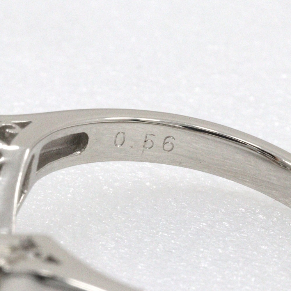 V字 7Pダイヤ リング・指輪 Pt900プラチナ ダイヤモンド 12号 0.56 約5.6g レディース 中古品 Aランク