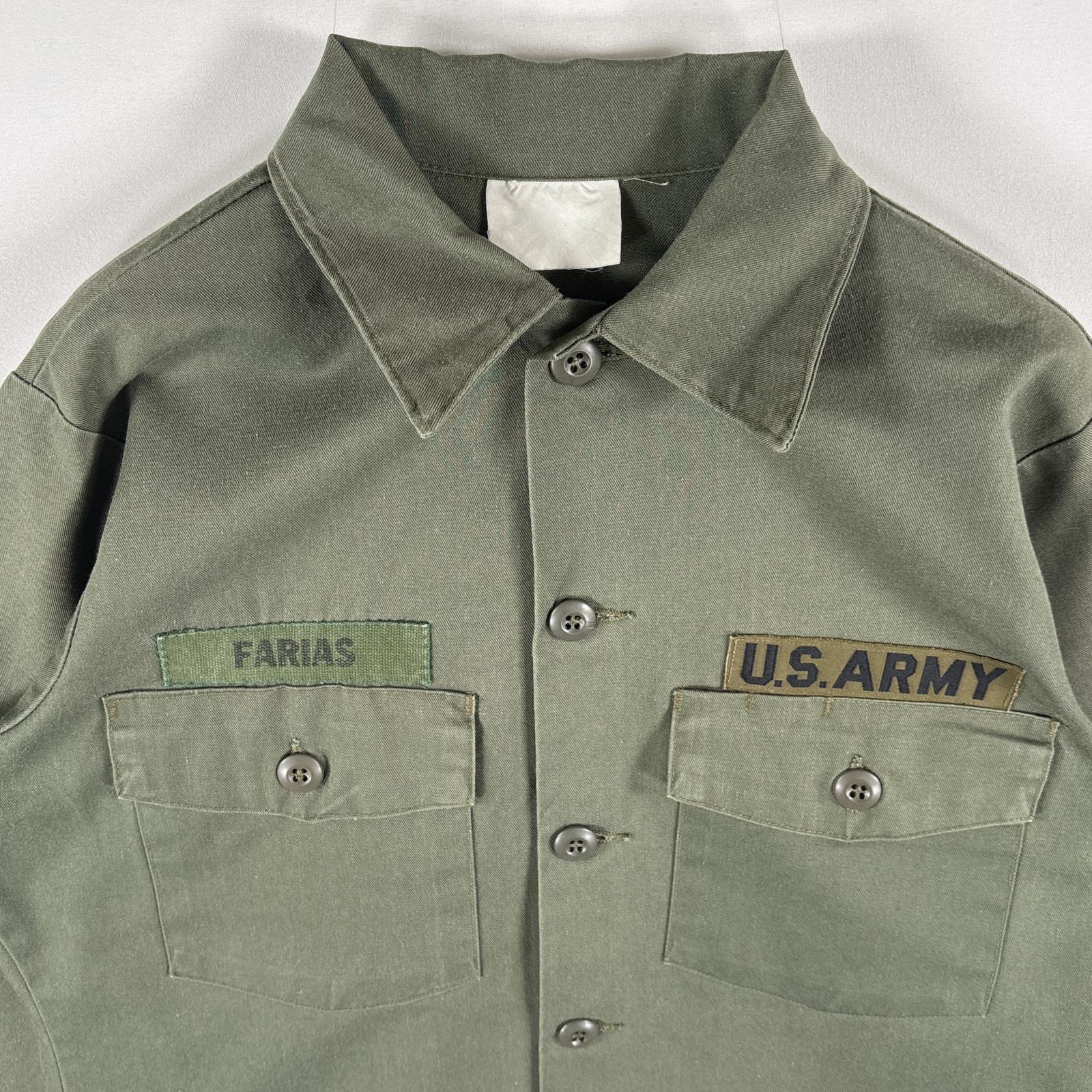 古着 長袖 ユーティリティシャツジャケット コンバットシャツ ワッペン U.S.ARMY オリーブグリーン メンズ 古着 長袖 ユーティリティシャツジャケット コンバットシャツ ワッペン U.S.ARMY オリーブグリーン メンズ