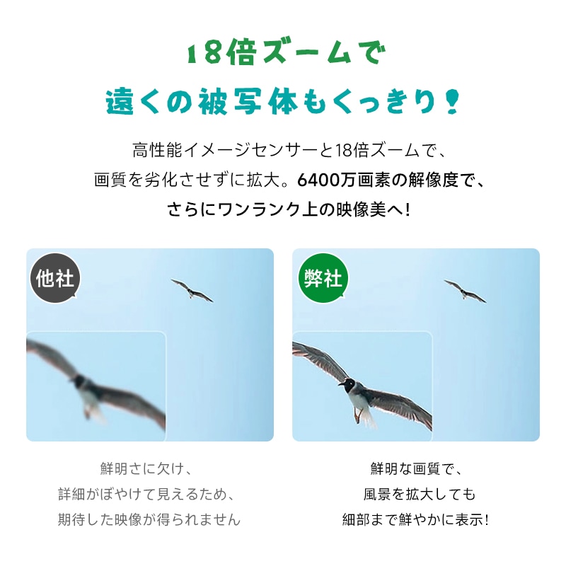 ビデオカメラ デジカメ 4K高画質 6400万画素 手ぶれ補正 防塵 耐衝撃 フラッシュ 2.8インチスクリーン 32GB コンパクト 操作簡単 VLOG ウェブカメラ PL保険加入済み製品・安心_9