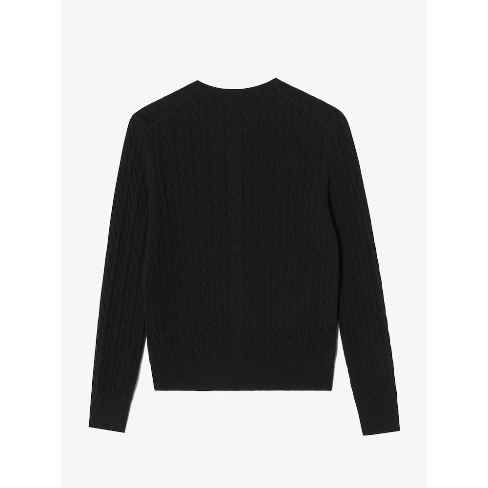 LACOSTE 女性用ケーブルクルーネックカーディガン AF091E-54N 031 Q2NAF091E-54N031