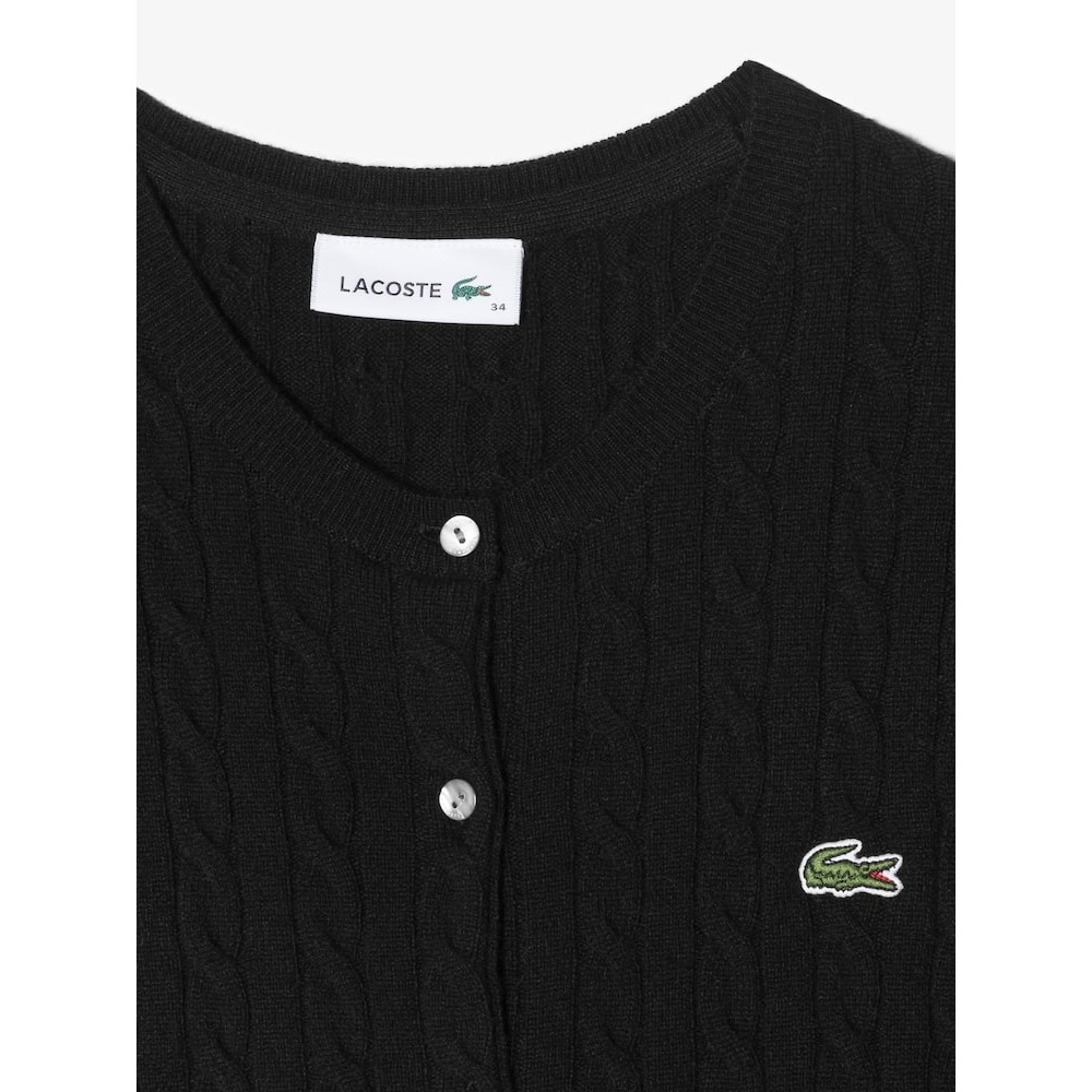 LACOSTE 女性用ケーブルクルーネックカーディガン AF091E-54N 031 Q2NAF091E-54N031