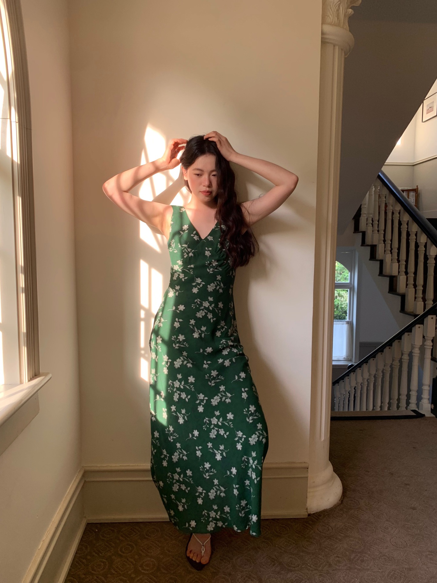 解釈美NEWOPEN 25夏復古修身ライン絶美砕花vネックノースリーブワンピース女性S5581 解釈美NEWOPEN 25夏復古修身ライン絶美砕花vネックノースリーブワンピース女性S5581