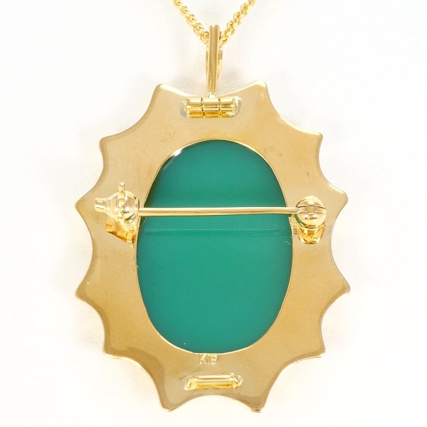 K18 18金 YG ネックレス ブローチ ストーンカメオ カード鑑別書 ジュエリー 中古 K18 18金 YG ネックレス ブローチ ストーンカメオ カード鑑別書 ジュエリー 中古