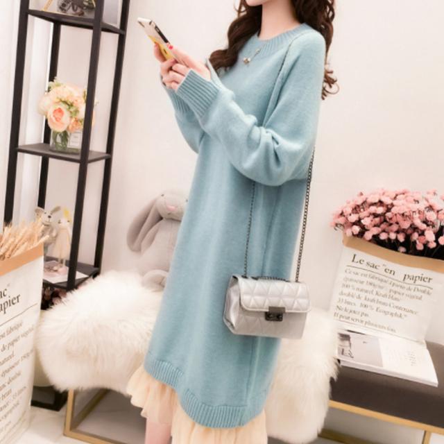 ワンピース 秋新作 新作 ニット ニットワンピース 長袖 羽織り ゆったり レディース 洗える ワンピ ロングワンピース 透けにくい マキシワンピース ロング丈 UVカット おしゃれ お出かけ ギフト