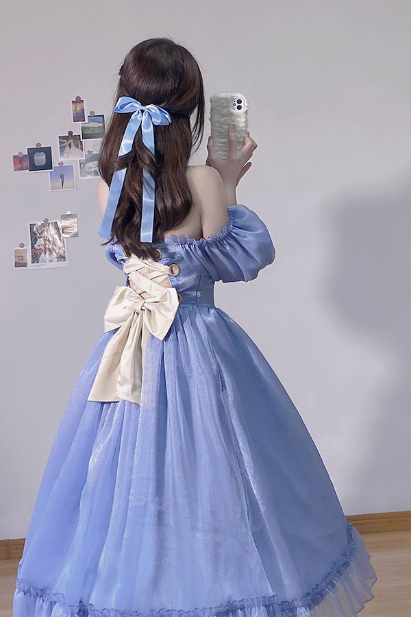 Qoo10] ドレス大人のワンショルダー背中の開いた蝶