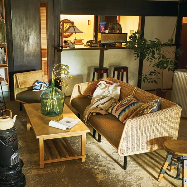 ソファ 椅子 組み合わせ 自在 編み込み ラタン ハワイアン リゾート系 ソファ 椅子 組み合わせ 自在 編み込み ラタン ハワイアン リゾート系