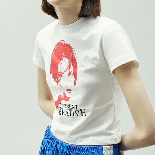 NewJeans / LE SSERAFIM着用 CURRENT 90S PRINTED CROP TEE ホワイト mdprevattcaulkingandwaterproofing.com