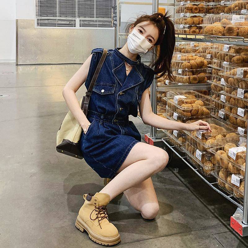 新品入荷 デニムドレス 女性 2025 年夏新しい レトロシック スカート リーブショートスカート 新品入荷 デニムドレス 女性 2025 年夏新しい レトロシック スカート リーブショートスカート