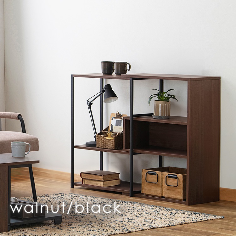 ラック オープンラック シェルフ ロータイプ ディスプレイラック 北欧棚 収納 リビング 魅せる収集 オープンシェルフ 本棚 食器棚 収納棚 木目調 スチール 木製 可動式 伸縮 4段 幅60cm 幅