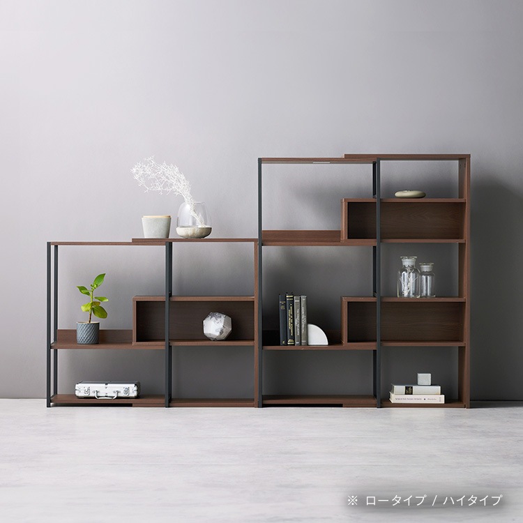 ラック オープンラック シェルフ ロータイプ ディスプレイラック 北欧棚 収納 リビング 魅せる収集 オープンシェルフ 本棚 食器棚 収納棚 木目調 スチール 木製 可動式 伸縮 4段 幅60cm 幅