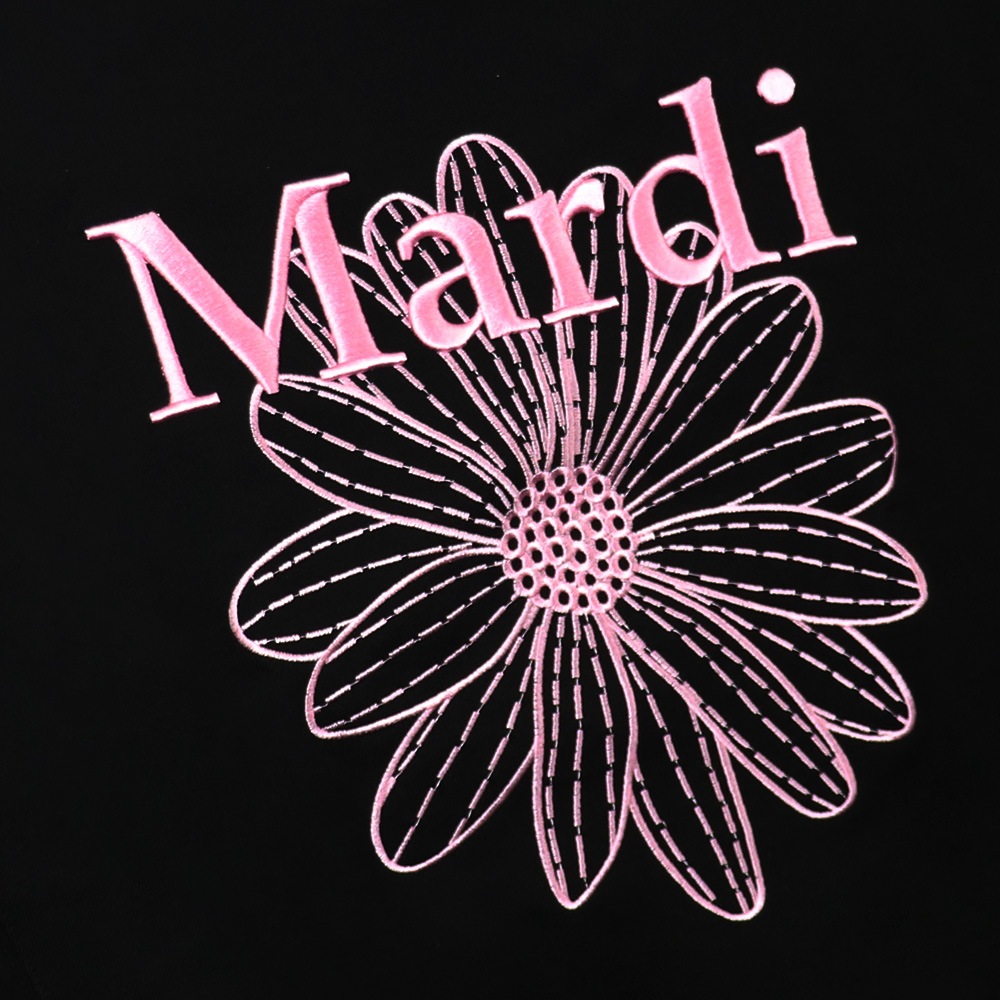 FLOWERMARDI NEEDLEWORK BLACK PINK 長袖 レディース 韓国 ファッション アパレル 刺繍 ロゴ