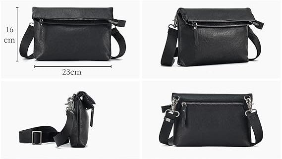 サコッシュ メンズ ショルダーバッグ 小さめ PUレザー 防水 軽量 斜めがけ 2way クラッチバッグ(ブラック) サコッシュ メンズ ショルダーバッグ 小さめ PUレザー 防水 軽量 斜めがけ 2way クラッチバッグ(ブラック)