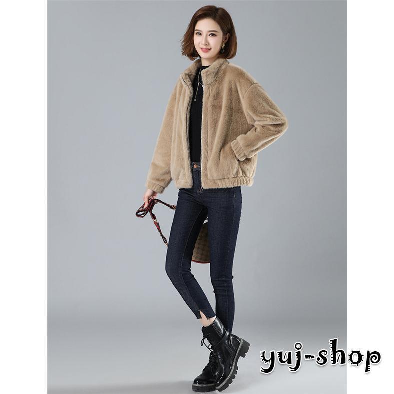 ブラックフライデー ボアジャケット レディース ボア ブルゾン アウター フェイクファー フリースコート 冬 防寒 あったか 暖かい モコモコ 韓国風 モッズコート