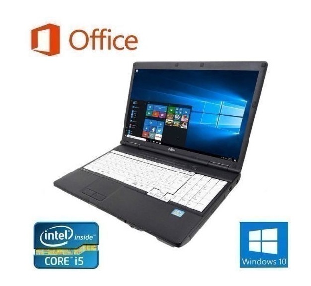 サポート付きバッテリー新品A561 富士通 Windows10 Office2019 SSD:120GB メモリー:8GB & Qtuo 2.4G 無線マウス 5DPIモード セット
