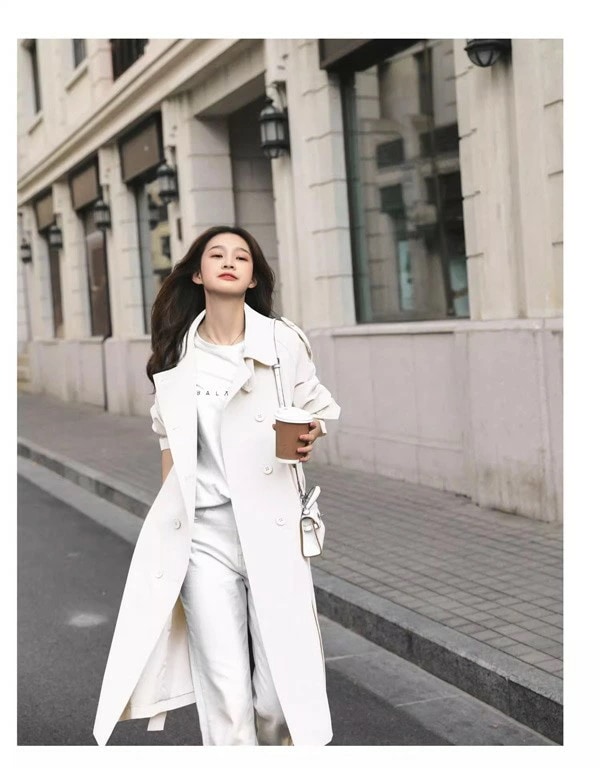 トレンチコート レディース 春秋コート ロングコート イギリス風 スプリングコート 春コート アウター オシャレ 上品 ゆったり 無地 通勤 着痩せ カジュアル オフホワイト 白 ブラック 黒 ブルー