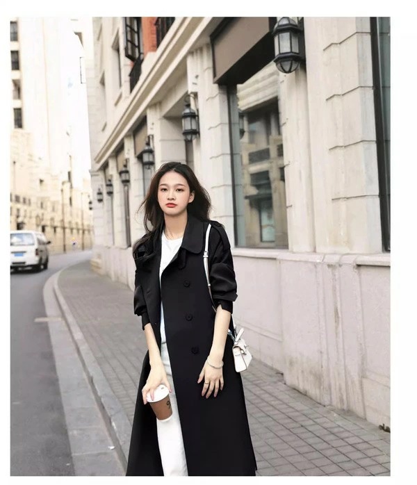 トレンチコート レディース 春秋コート ロングコート イギリス風 スプリングコート 春コート アウター オシャレ 上品 ゆったり 無地 通勤 着痩せ カジュアル オフホワイト 白 ブラック 黒 ブルー