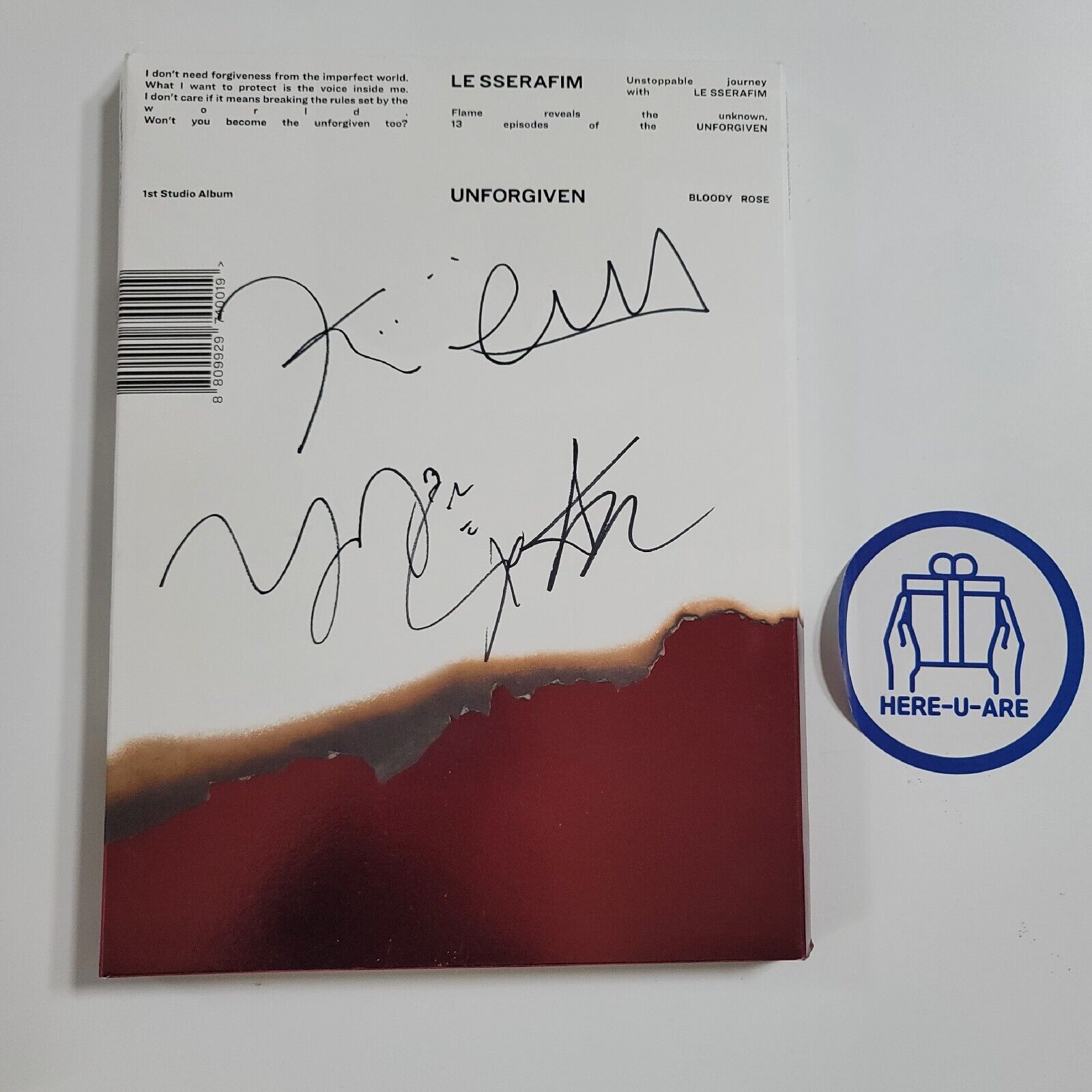 LE SSERAFIM UNFORGIVEN サイン入り LE SSERAFIM [UNFORGIVEN] HUH YUNJIN Autographed Signed Album