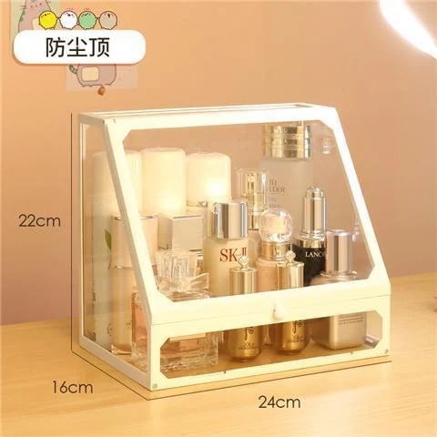 化粧品収納ケース学生寮机の上整理化粧品ケース防塵口紅スキンケア棚