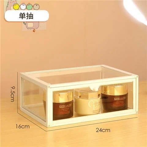 化粧品収納ケース学生寮机の上整理化粧品ケース防塵口紅スキンケア棚