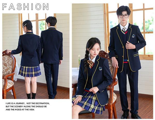 注目商品学生服 子供服 韓国風 ピアノ発表会 上下セット キッズスーツ キッズフォーマルスーツ 女の子 男の子 女児 小学校 高校生 中学生 制服 ジャケット ブラウス スカート リボン 七五三 誕生_3