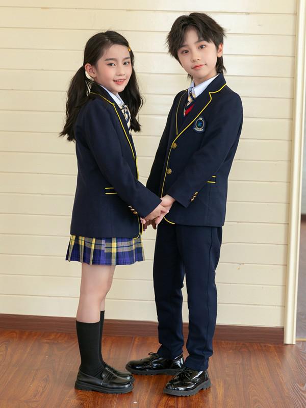 注目商品学生服 子供服 韓国風 ピアノ発表会 上下セット キッズスーツ キッズフォーマルスーツ 女の子 男の子 女児 小学校 高校生 中学生 制服 ジャケット ブラウス スカート リボン 七五三 誕生_5