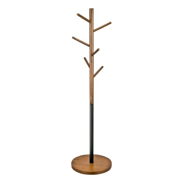 ポールハンガー 直径40cm 木目 黒スチール ハンガーラック ロングコート 帽子 バッグ フック 玄関収納 衣類掛け ポールハンガー 直径40cm 木目 黒スチール ハンガーラック ロングコート 帽子 バッグ フック 玄関収納 衣類掛け