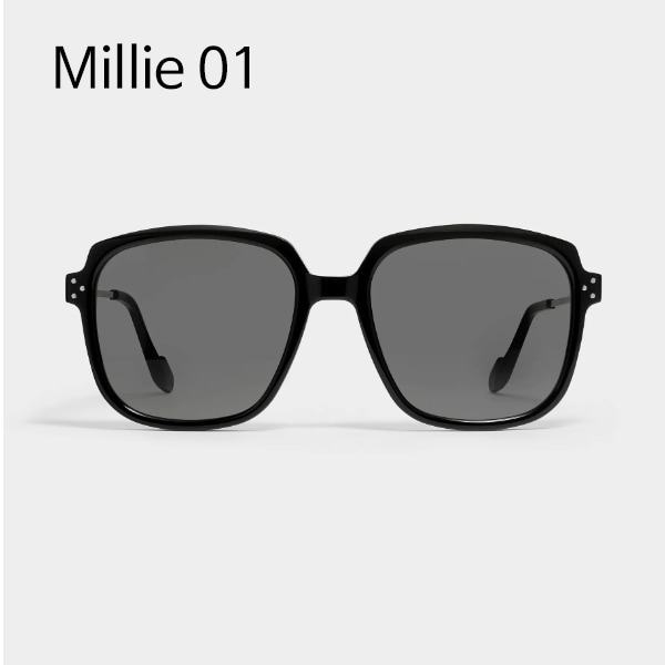 割引クーポン MONSTER GENTLE Millie ミリスクエアフレームファッションサングラス 01 サングラス 