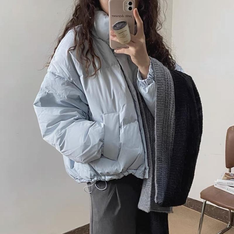 人気 冬 ダウンジャケット/コート レディース ジャケット ミルクブルーのダウンジャケットショート丈冬新小柄厚手シュークリームのパン生地 人気 冬 ダウンジャケット/コート レディース ジャケット ミルクブルーのダウンジャケットショート丈冬新小柄厚手シュークリームのパン生地