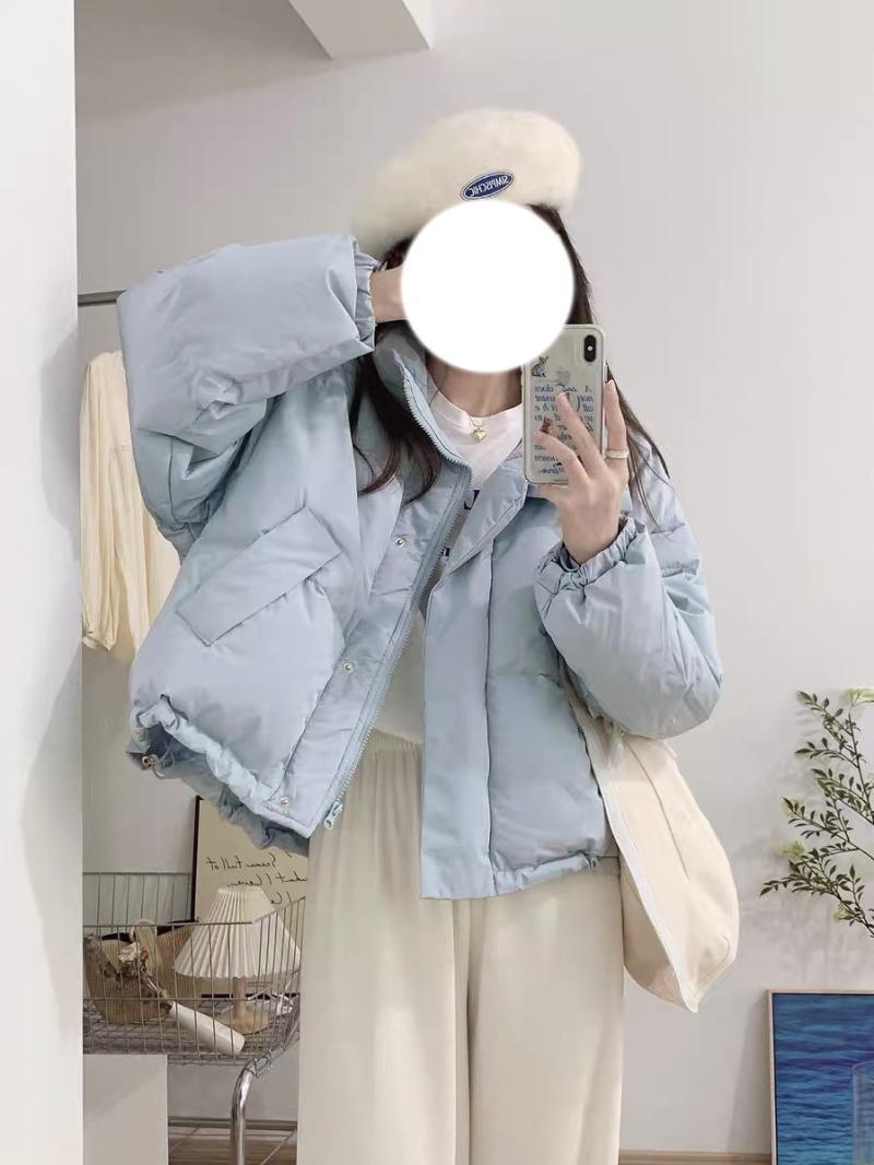 人気 冬 ダウンジャケット/コート レディース ジャケット ミルクブルーのダウンジャケットショート丈冬新小柄厚手シュークリームのパン生地 人気 冬 ダウンジャケット/コート レディース ジャケット ミルクブルーのダウンジャケットショート丈冬新小柄厚手シュークリームのパン生地
