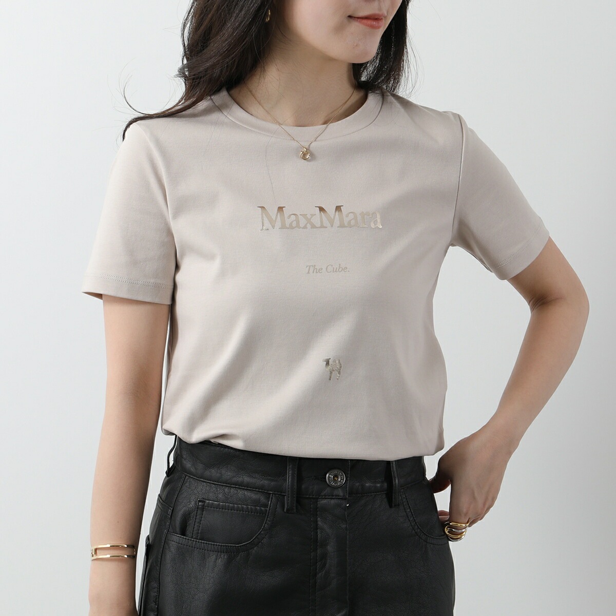 S MAX MARA The Cube エス マックスマーラ ザ キューブ 半袖 Tシャツ QUIETO レディース コットン ロゴ プリント クルーネック カ S MAX MARA The Cube エス マックスマーラ ザ キューブ 半袖 Tシャツ QUIETO レディース コットン ロゴ プリント クルーネック カ