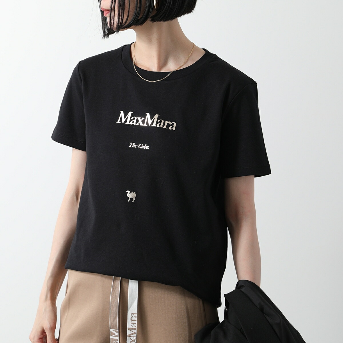 S MAX MARA The Cube エス マックスマーラ ザ キューブ 半袖 Tシャツ QUIETO レディース コットン ロゴ プリント クルーネック カ S MAX MARA The Cube エス マックスマーラ ザ キューブ 半袖 Tシャツ QUIETO レディース コットン ロゴ プリント クルーネック カ