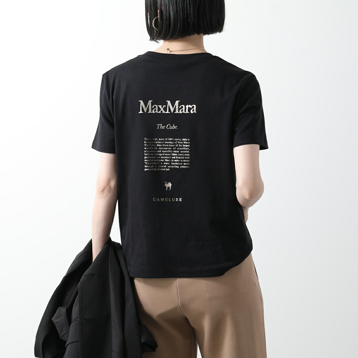 S MAX MARA The Cube エス マックスマーラ ザ キューブ 半袖 Tシャツ QUIETO レディース コットン ロゴ プリント クルーネック カ S MAX MARA The Cube エス マックスマーラ ザ キューブ 半袖 Tシャツ QUIETO レディース コットン ロゴ プリント クルーネック カ
