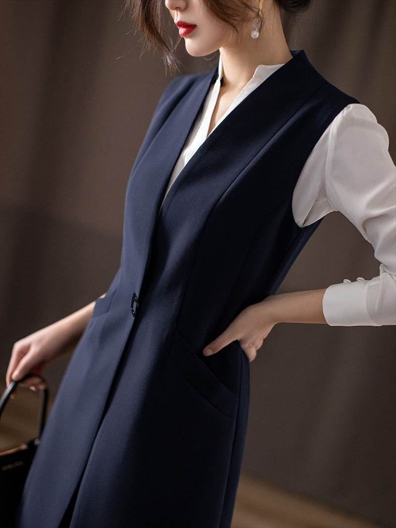 ベスト コート トップス スーツ ジレ ミディアム丈 袖なし Vネック スリム タイト ポケット 前開き 個性的 レディース カジュアル 上品 お洒落 かっこいい クール モード系 エレガント フォー ベスト コート トップス スーツ ジレ ミディアム丈 袖なし Vネック スリム タイト ポケット 前開き 個性的 レディース カジュアル 上品 お洒落 かっこいい クール モード系 エレガント フォー