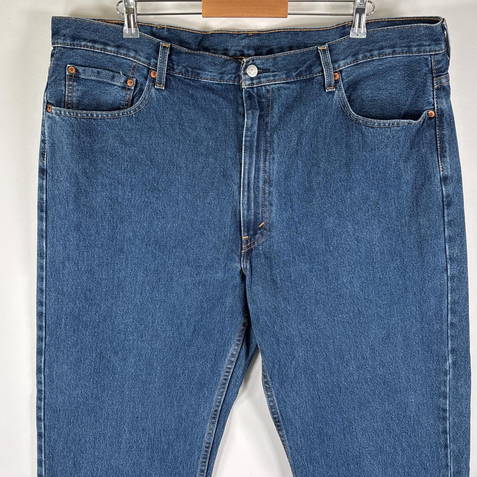 古着 デニムパンツ 550 テーパード 5ポケット ボタンフライ ジーパン ジップ 色落ち ヒゲ w44 L30 ブルー メンズ