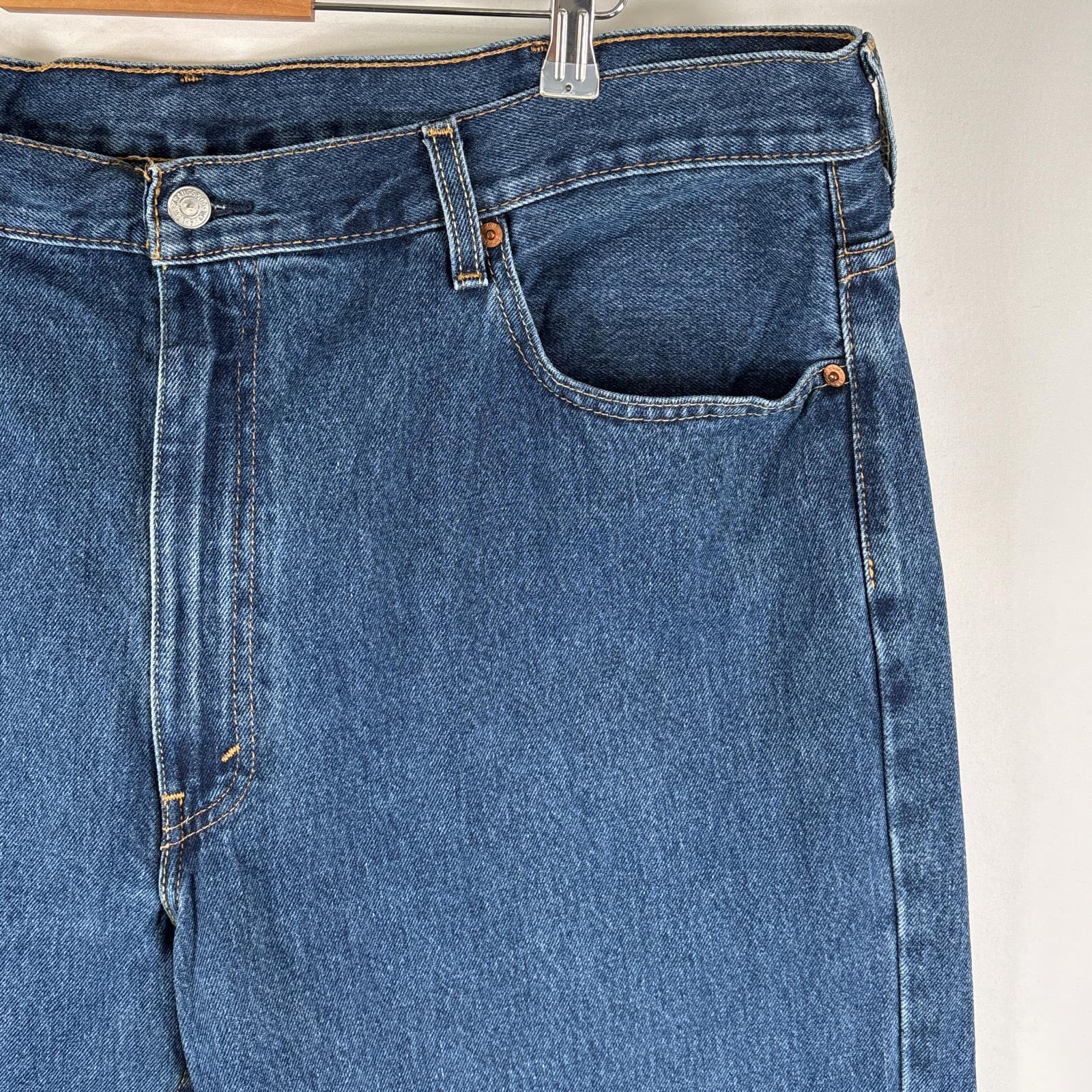 古着 デニムパンツ 550 テーパード 5ポケット ボタンフライ ジーパン ジップ 色落ち ヒゲ w44 L30 ブルー メンズ