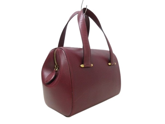美品 Cartier カルティエ ハンドバッグ マストライン - ボルドー レザー レディース ゴールド金具【本物保証】