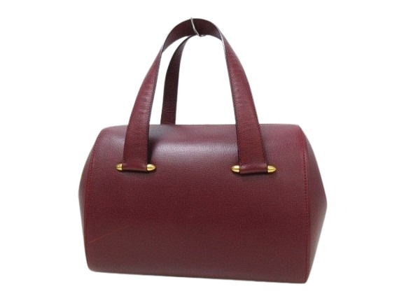 美品 Cartier カルティエ ハンドバッグ マストライン - ボルドー レザー レディース ゴールド金具【本物保証】