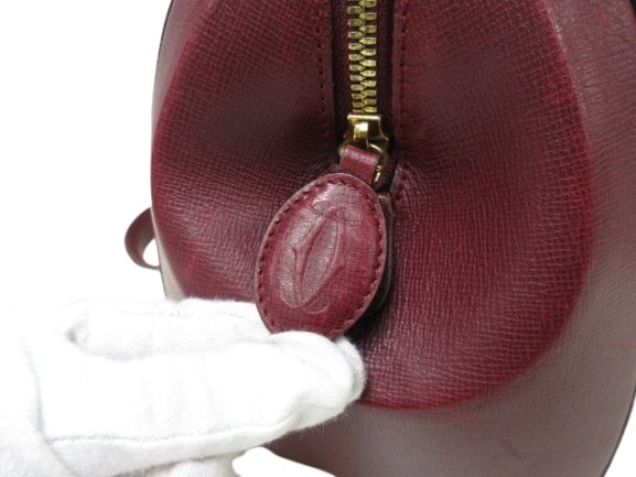 美品 Cartier カルティエ ハンドバッグ マストライン - ボルドー レザー レディース ゴールド金具【本物保証】