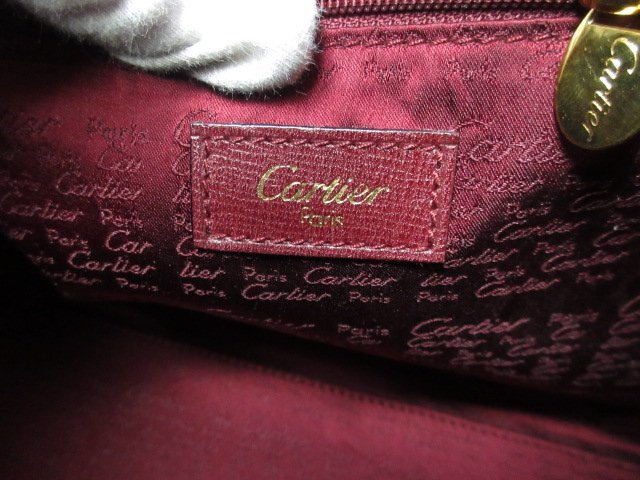 美品 Cartier カルティエ ハンドバッグ マストライン - ボルドー レザー レディース ゴールド金具【本物保証】