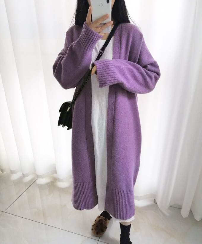 トップス アウター カーディガン ロング ロング丈 袖あり 長袖 Vネック