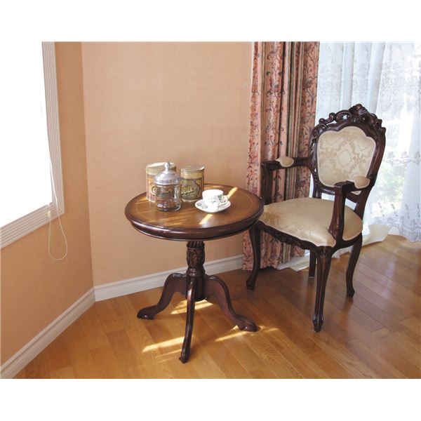 アンティーク調猫足ダイニングチェア (肘付き) 木製 『フランシスカ』 ブラウン (完成品) アンティーク調猫足ダイニングチェア (肘付き) 木製 『フランシスカ』 ブラウン (完成品)